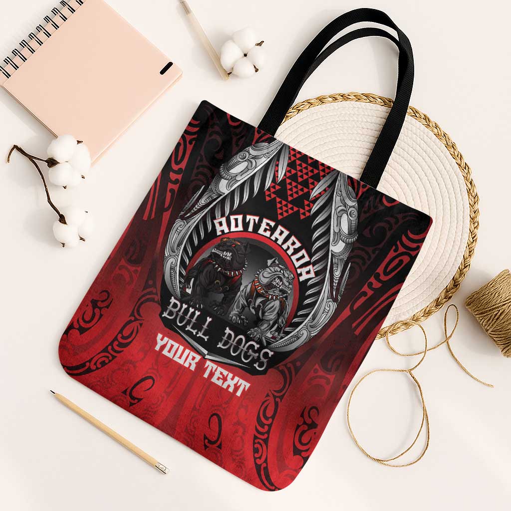 Aotearoa Bulldog Personalised Tote Bag Maori Kowhaiwhai Motif - Aussie Hoodie