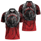 Aotearoa Bulldog Personalised Zipper Polo Shirt Maori Kowhaiwhai Motif - Aussie Hoodie