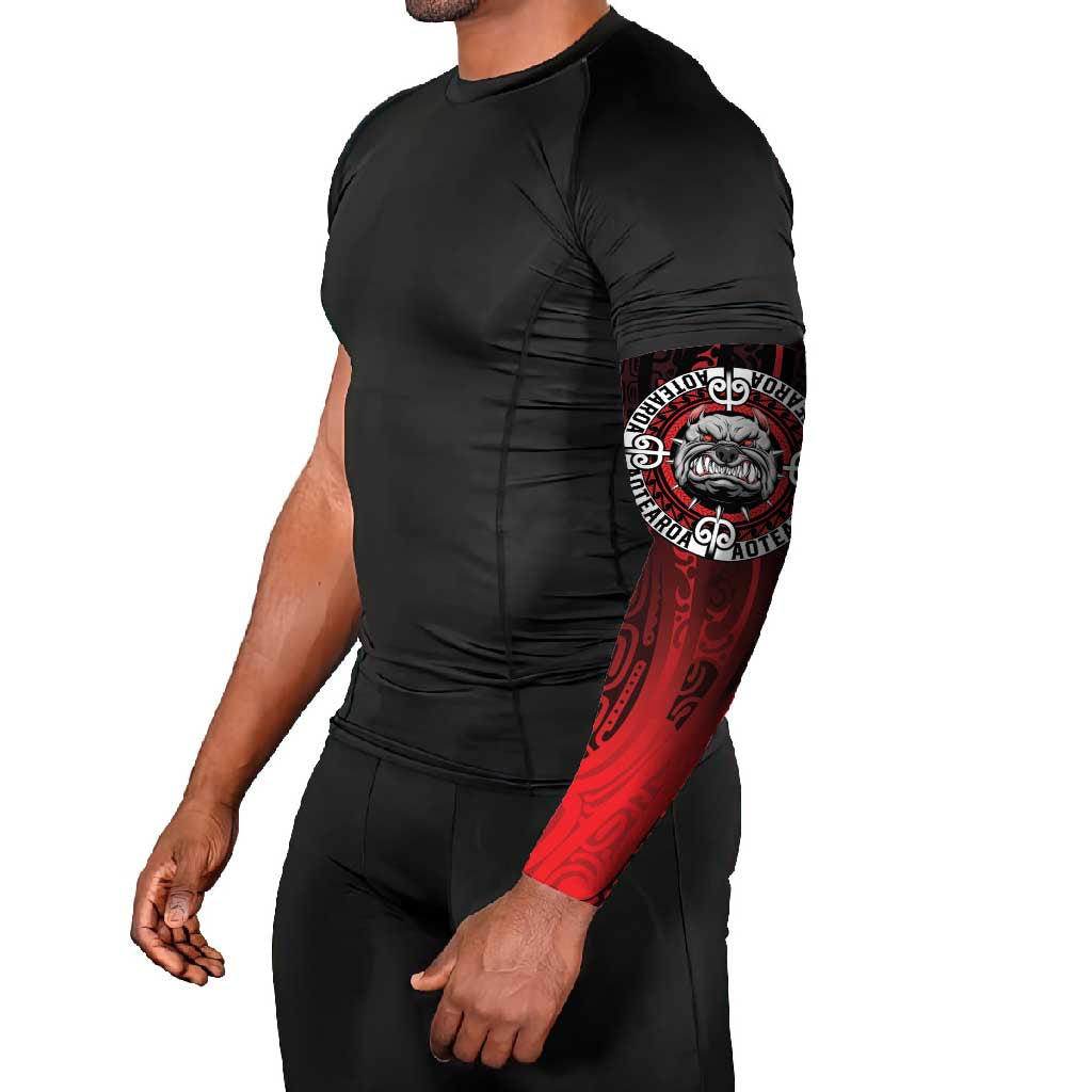Aotearoa Bulldog Arm Sleeves New Zealand Kowhaiwhai Tribal - Aussie Hoodie