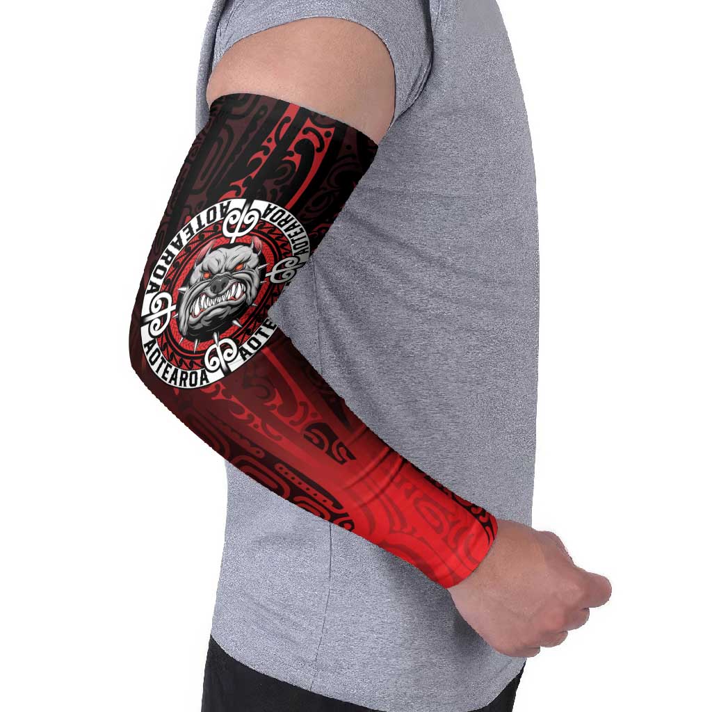 Aotearoa Bulldog Arm Sleeves New Zealand Kowhaiwhai Tribal - Aussie Hoodie