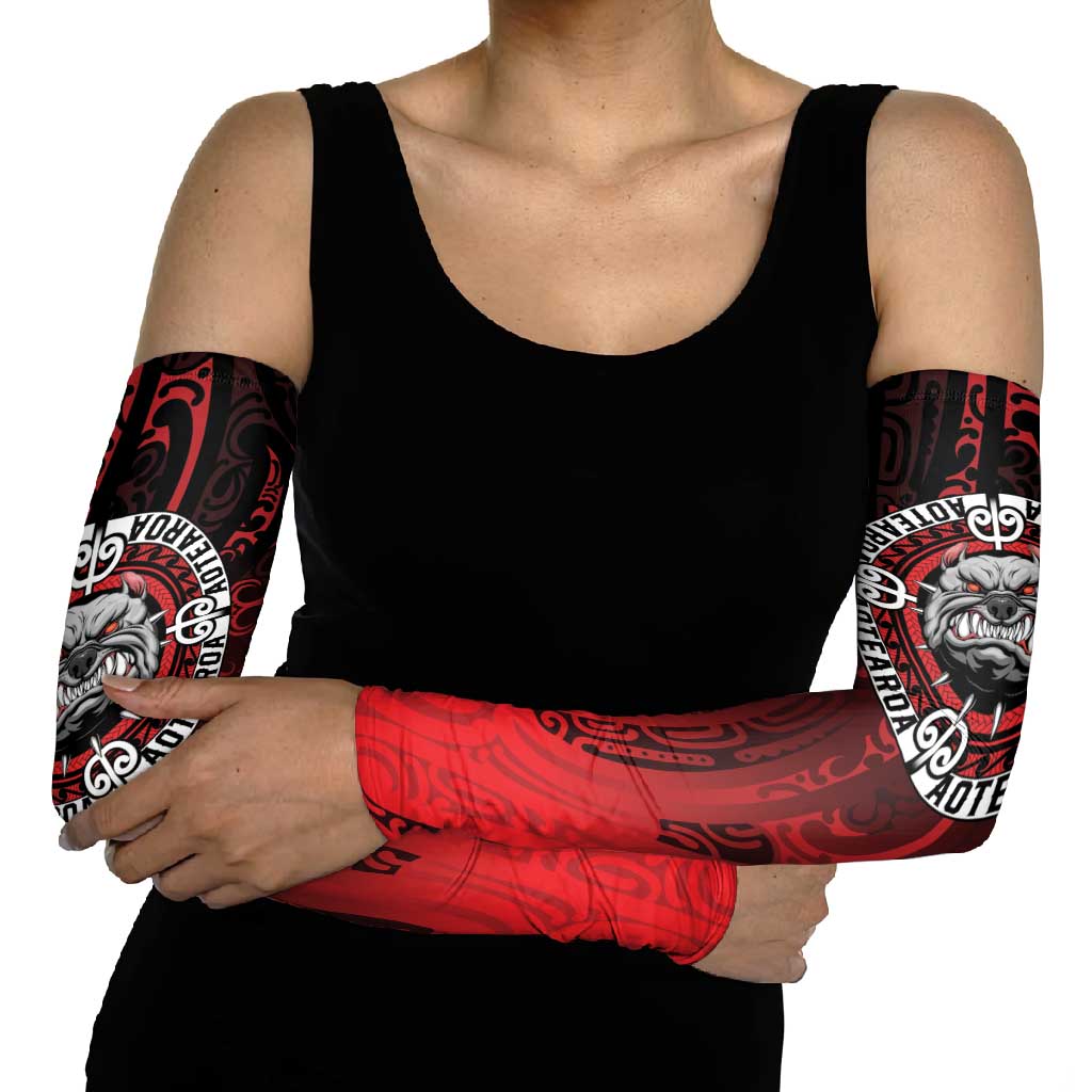 Aotearoa Bulldog Arm Sleeves New Zealand Kowhaiwhai Tribal - Aussie Hoodie