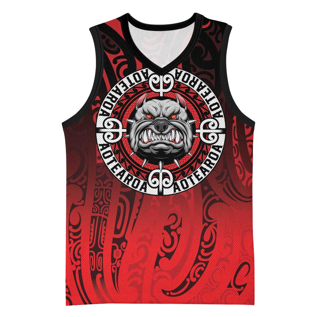 Aotearoa Bulldog Basketball Jersey New Zealand Kowhaiwhai Tribal - Aussie Hoodie