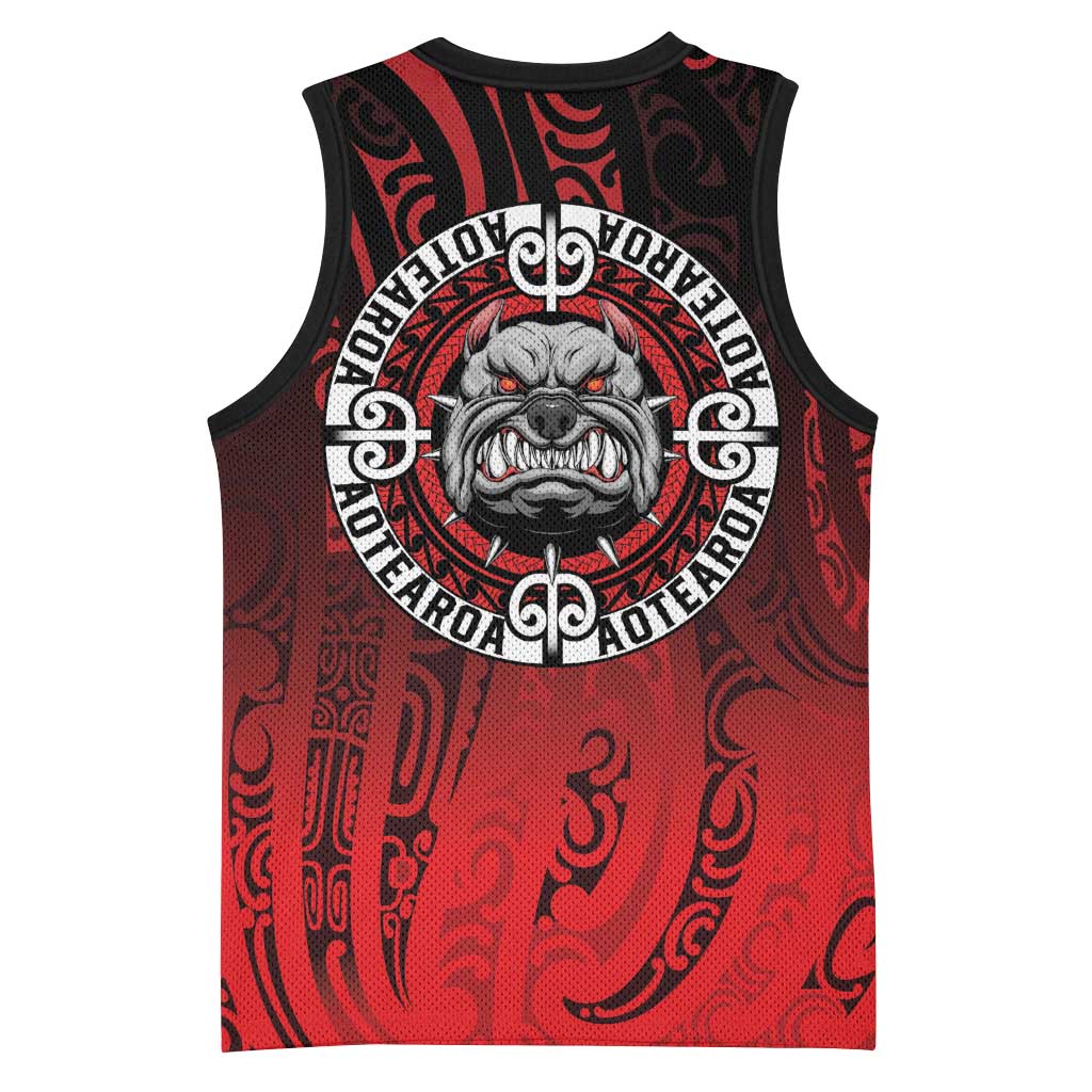 Aotearoa Bulldog Basketball Jersey New Zealand Kowhaiwhai Tribal - Aussie Hoodie