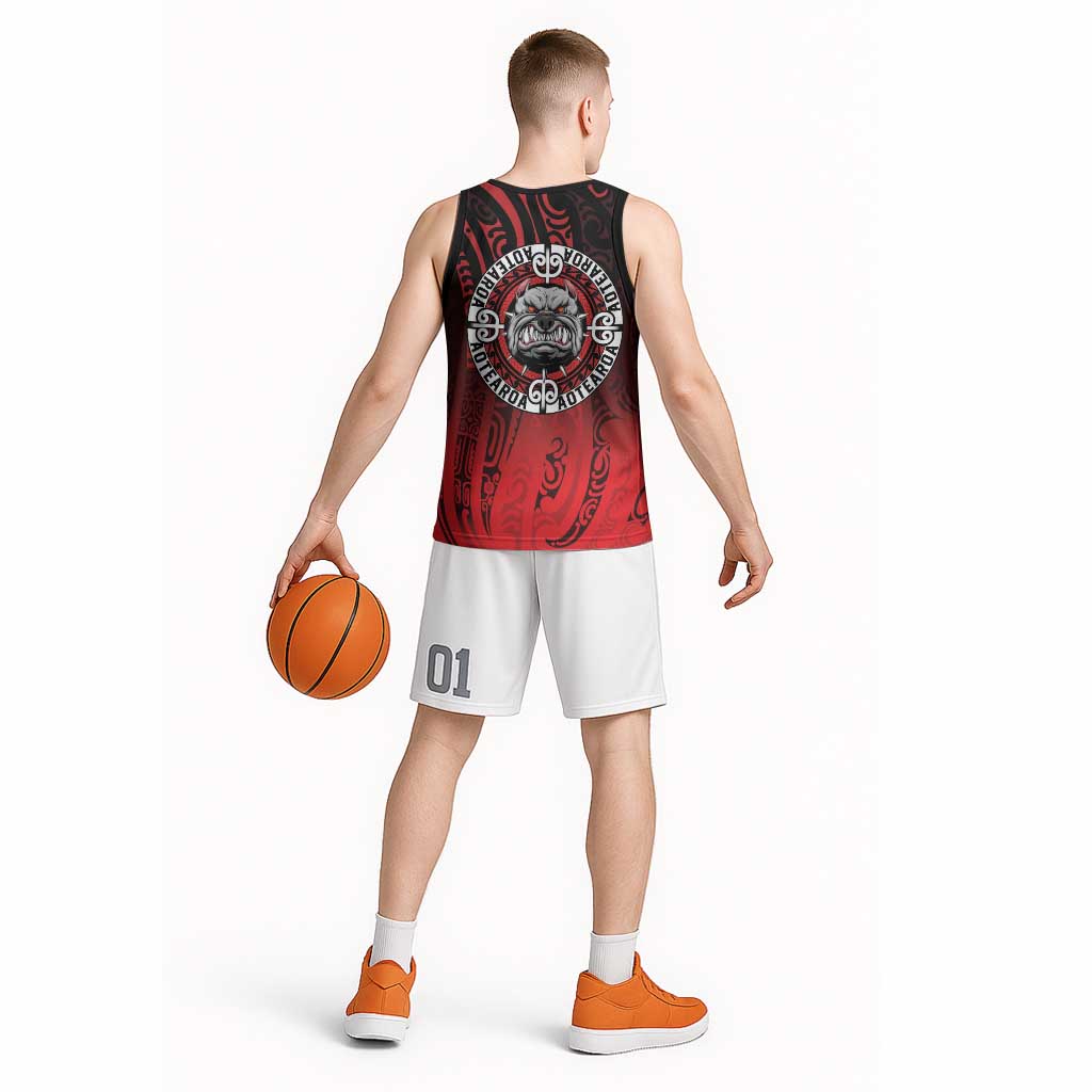 Aotearoa Bulldog Basketball Jersey New Zealand Kowhaiwhai Tribal - Aussie Hoodie