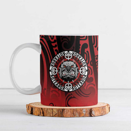 Aotearoa Bulldog Ceramic Mug New Zealand Kowhaiwhai Tribal - Aussie Hoodie