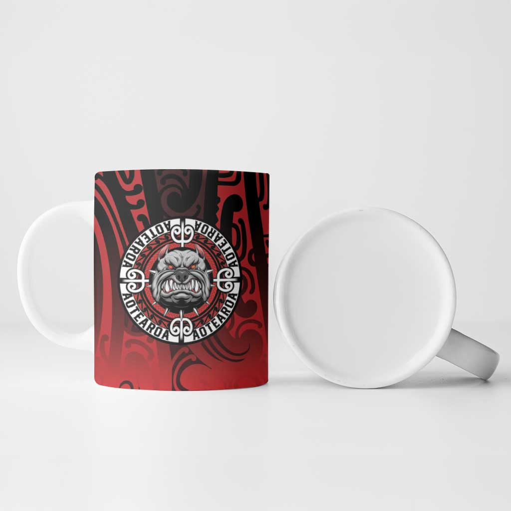 Aotearoa Bulldog Ceramic Mug New Zealand Kowhaiwhai Tribal - Aussie Hoodie