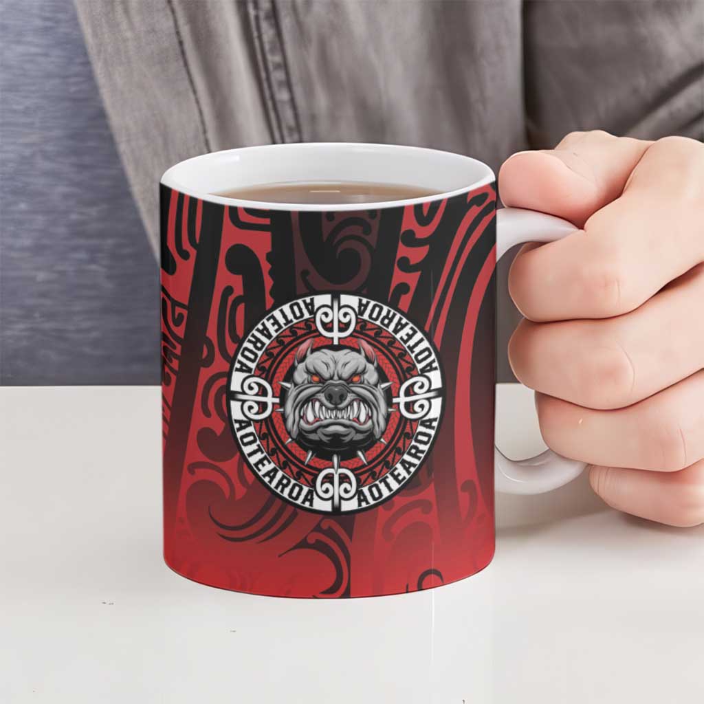 Aotearoa Bulldog Ceramic Mug New Zealand Kowhaiwhai Tribal - Aussie Hoodie