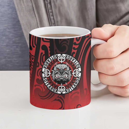 Aotearoa Bulldog Ceramic Mug New Zealand Kowhaiwhai Tribal - Aussie Hoodie