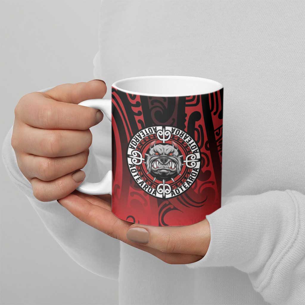 Aotearoa Bulldog Ceramic Mug New Zealand Kowhaiwhai Tribal - Aussie Hoodie