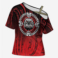 Aotearoa Bulldog Cross Shoulder Shirt New Zealand Kowhaiwhai Tribal - Aussie Hoodie