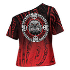 Aotearoa Bulldog Cross Shoulder Shirt New Zealand Kowhaiwhai Tribal - Aussie Hoodie
