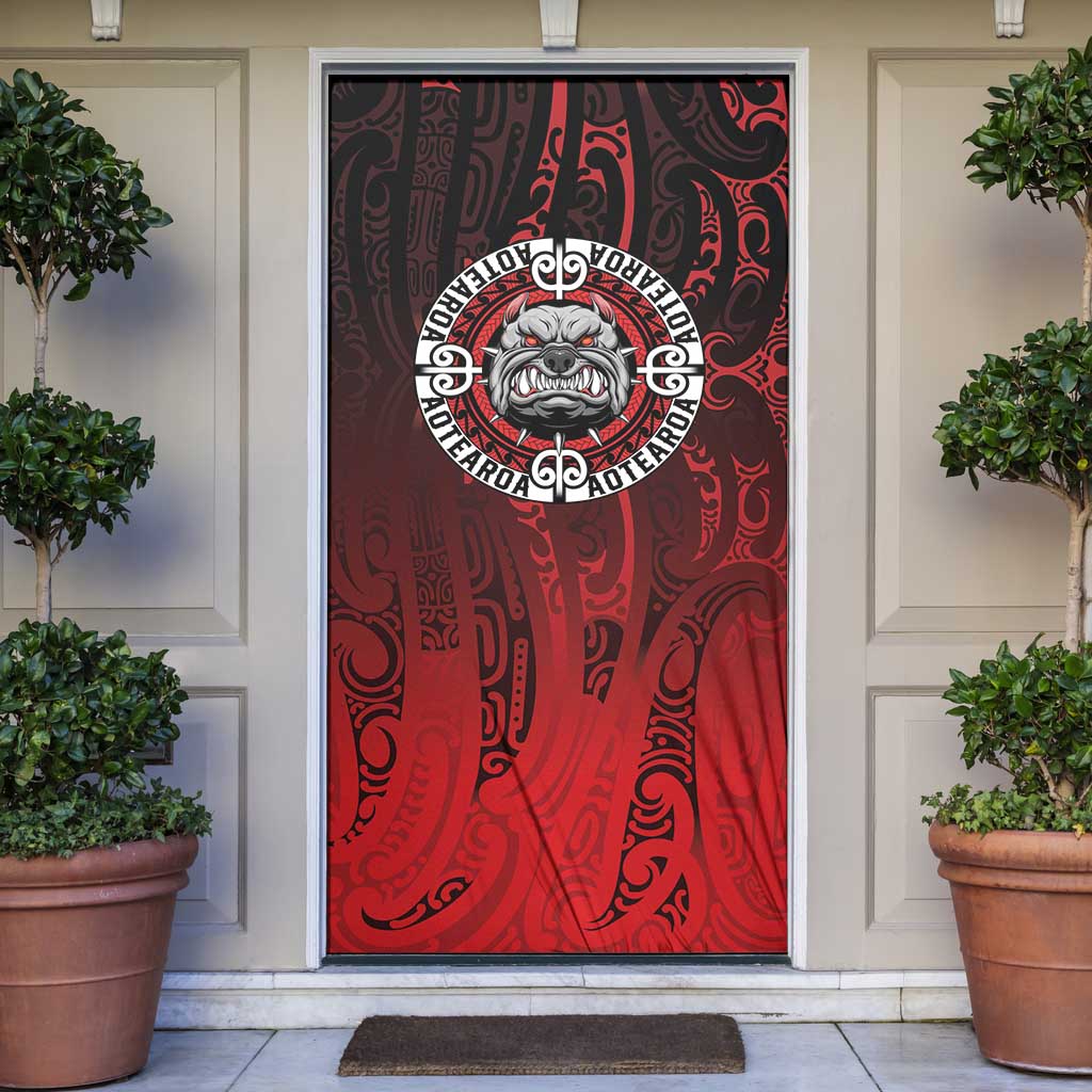 Aotearoa Bulldog Door Cover New Zealand Kowhaiwhai Tribal - Aussie Hoodie