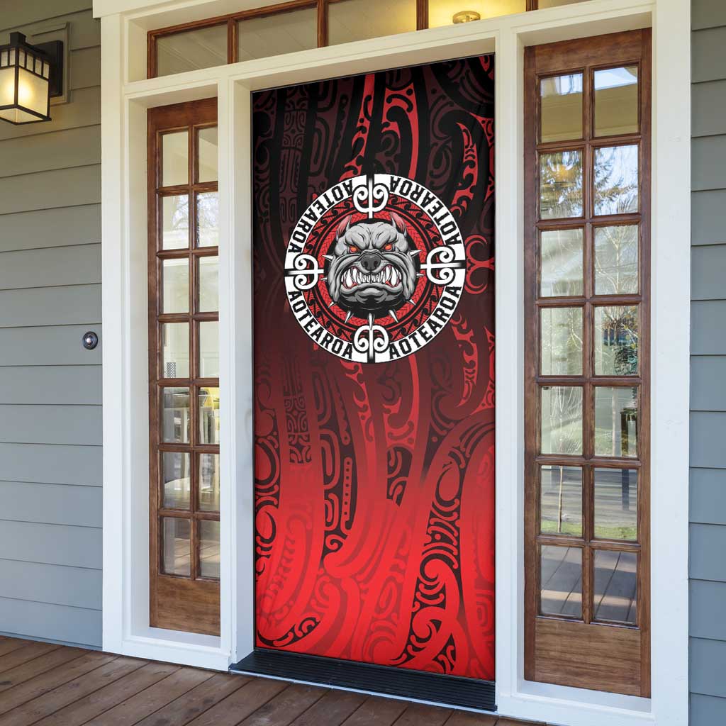 Aotearoa Bulldog Door Cover New Zealand Kowhaiwhai Tribal - Aussie Hoodie