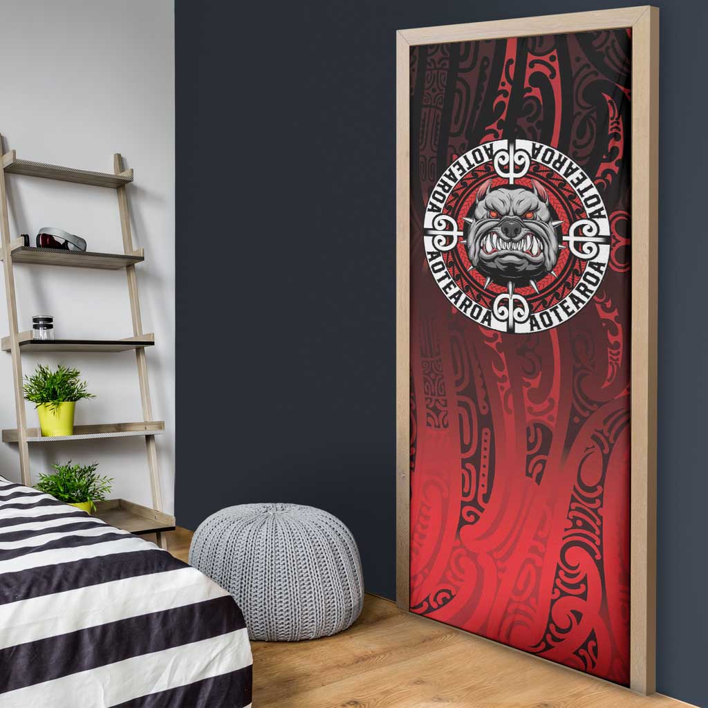 Aotearoa Bulldog Door Cover New Zealand Kowhaiwhai Tribal - Aussie Hoodie