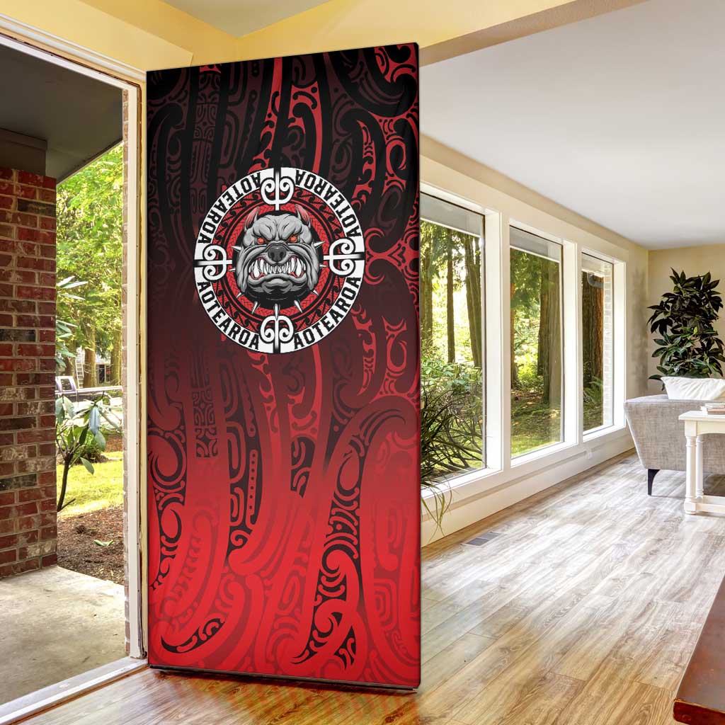 Aotearoa Bulldog Door Cover New Zealand Kowhaiwhai Tribal - Aussie Hoodie