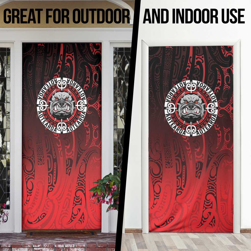 Aotearoa Bulldog Door Cover New Zealand Kowhaiwhai Tribal - Aussie Hoodie