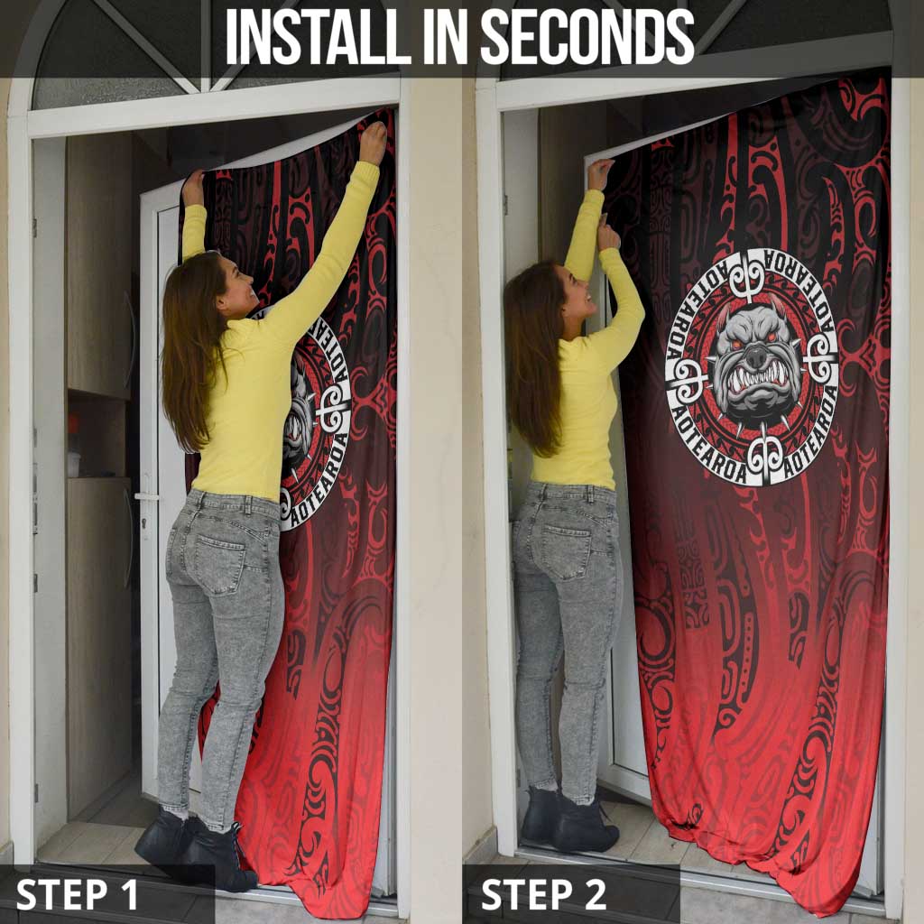 Aotearoa Bulldog Door Cover New Zealand Kowhaiwhai Tribal - Aussie Hoodie