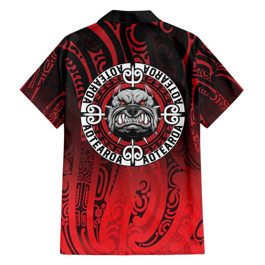 Aotearoa Bulldog Family Matching Off Shoulder Maxi Dress and Hawaiian Shirt New Zealand Kowhaiwhai Tribal
