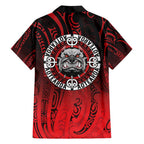 Aotearoa Bulldog Family Matching Short Sleeve Bodycon Dress and Hawaiian Shirt New Zealand Kowhaiwhai Tribal
