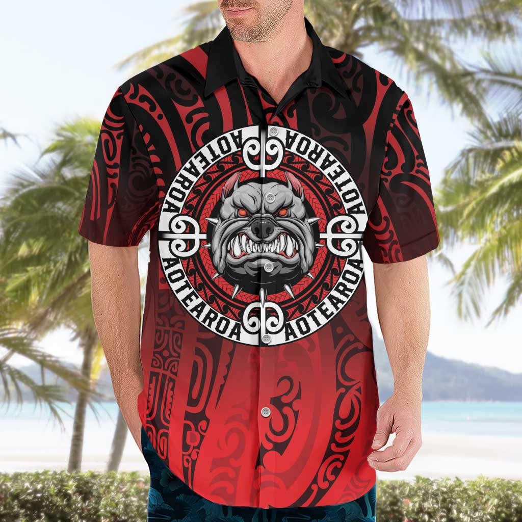 Aotearoa Bulldog Hawaiian Shirt New Zealand Kowhaiwhai Tribal