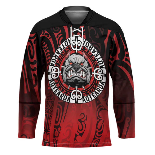 Aotearoa Bulldog Hockey Jersey New Zealand Kowhaiwhai Tribal - Aussie Hoodie
