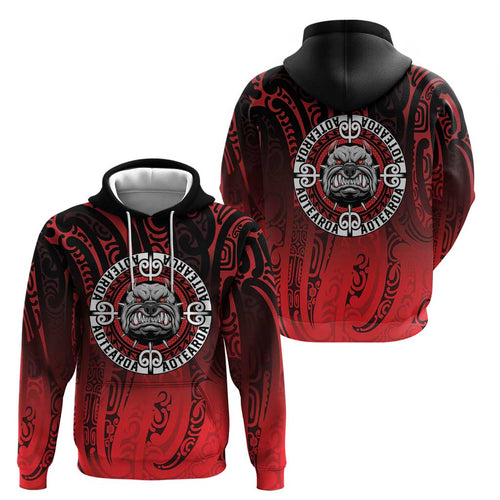 Aotearoa Bulldog Hoodie New Zealand Kowhaiwhai Tribal
