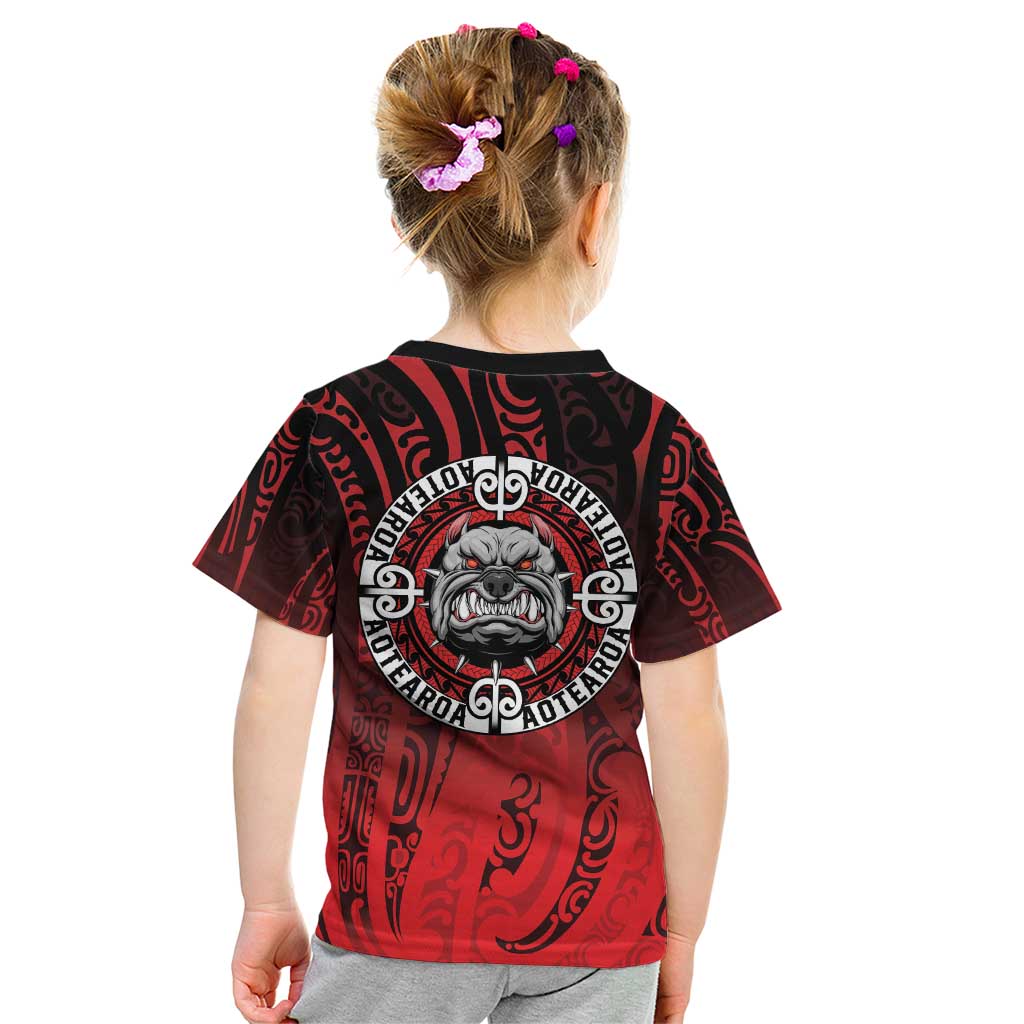 Aotearoa Bulldog Kid T Shirt New Zealand Kowhaiwhai Tribal