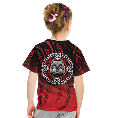 Aotearoa Bulldog Kid T Shirt New Zealand Kowhaiwhai Tribal