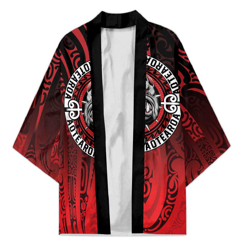Aotearoa Bulldog Kimono New Zealand Kowhaiwhai Tribal - Aussie Hoodie