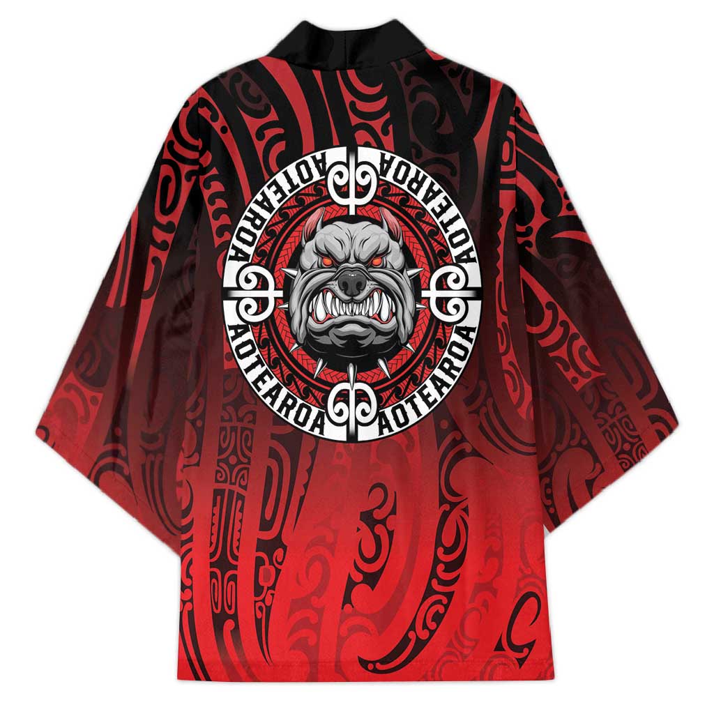 Aotearoa Bulldog Kimono New Zealand Kowhaiwhai Tribal - Aussie Hoodie