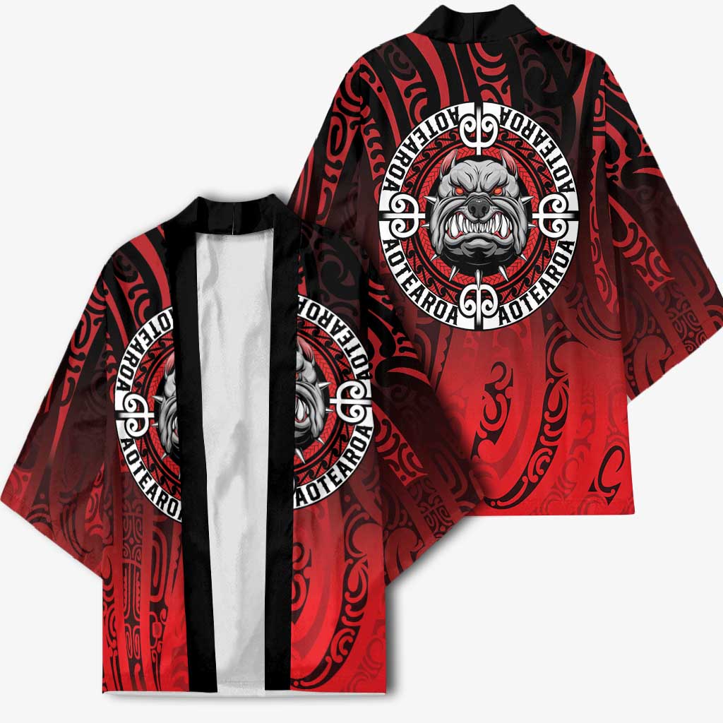 Aotearoa Bulldog Kimono New Zealand Kowhaiwhai Tribal - Aussie Hoodie