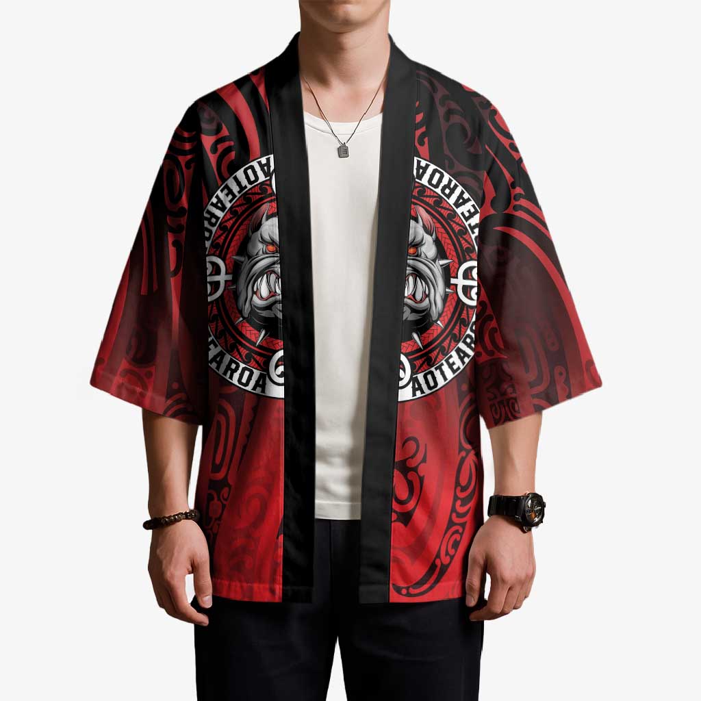 Aotearoa Bulldog Kimono New Zealand Kowhaiwhai Tribal - Aussie Hoodie