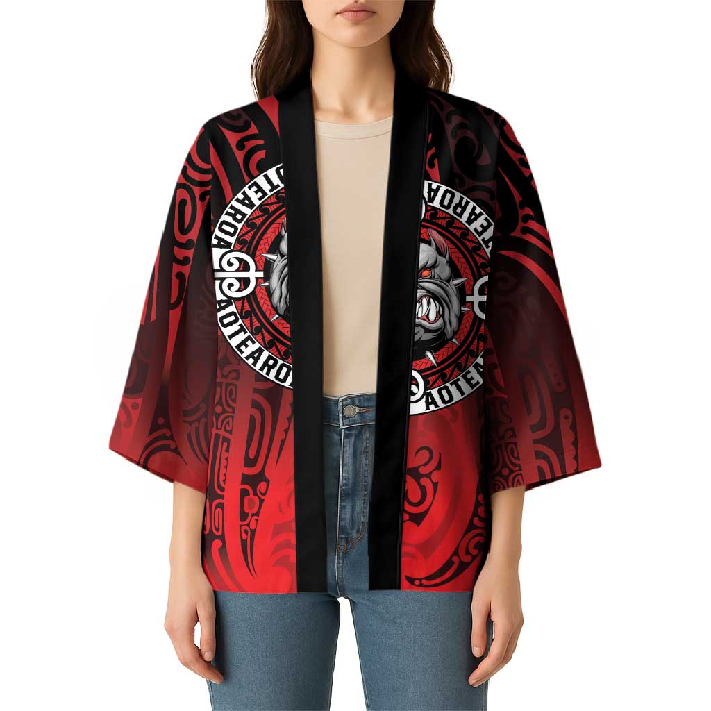Aotearoa Bulldog Kimono New Zealand Kowhaiwhai Tribal - Aussie Hoodie
