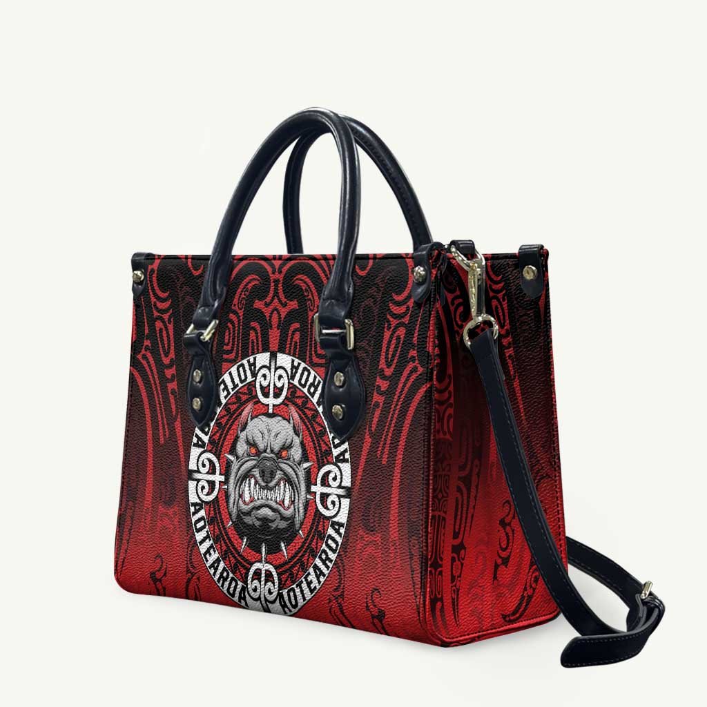 Aotearoa Bulldog Leather Bag New Zealand Kowhaiwhai Tribal - Aussie Hoodie