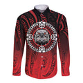 Aotearoa Bulldog Long Sleeve Button Shirt New Zealand Kowhaiwhai Tribal
