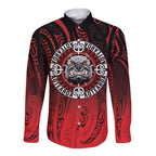 Aotearoa Bulldog Long Sleeve Button Shirt New Zealand Kowhaiwhai Tribal