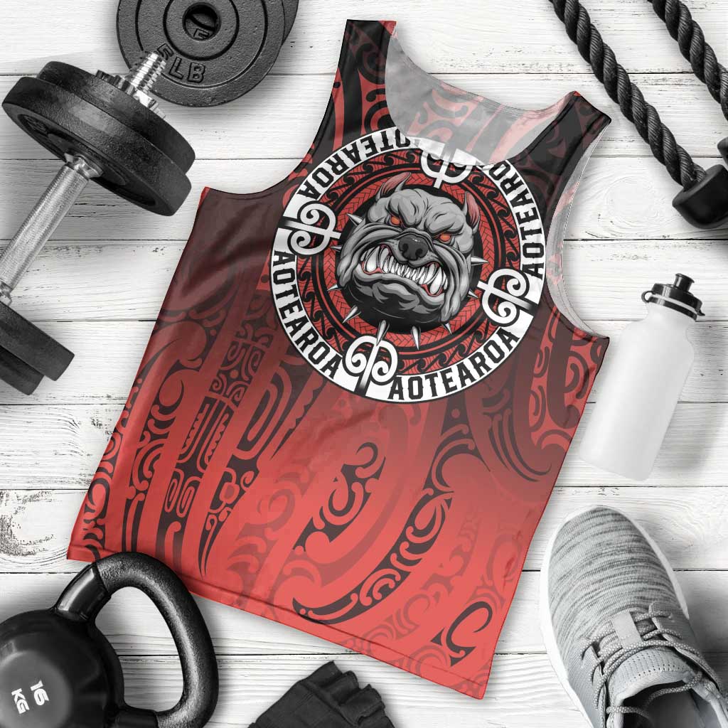 Aotearoa Bulldog Men Tank Top New Zealand Kowhaiwhai Tribal