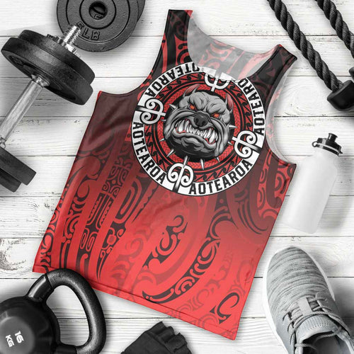 Aotearoa Bulldog Men Tank Top New Zealand Kowhaiwhai Tribal