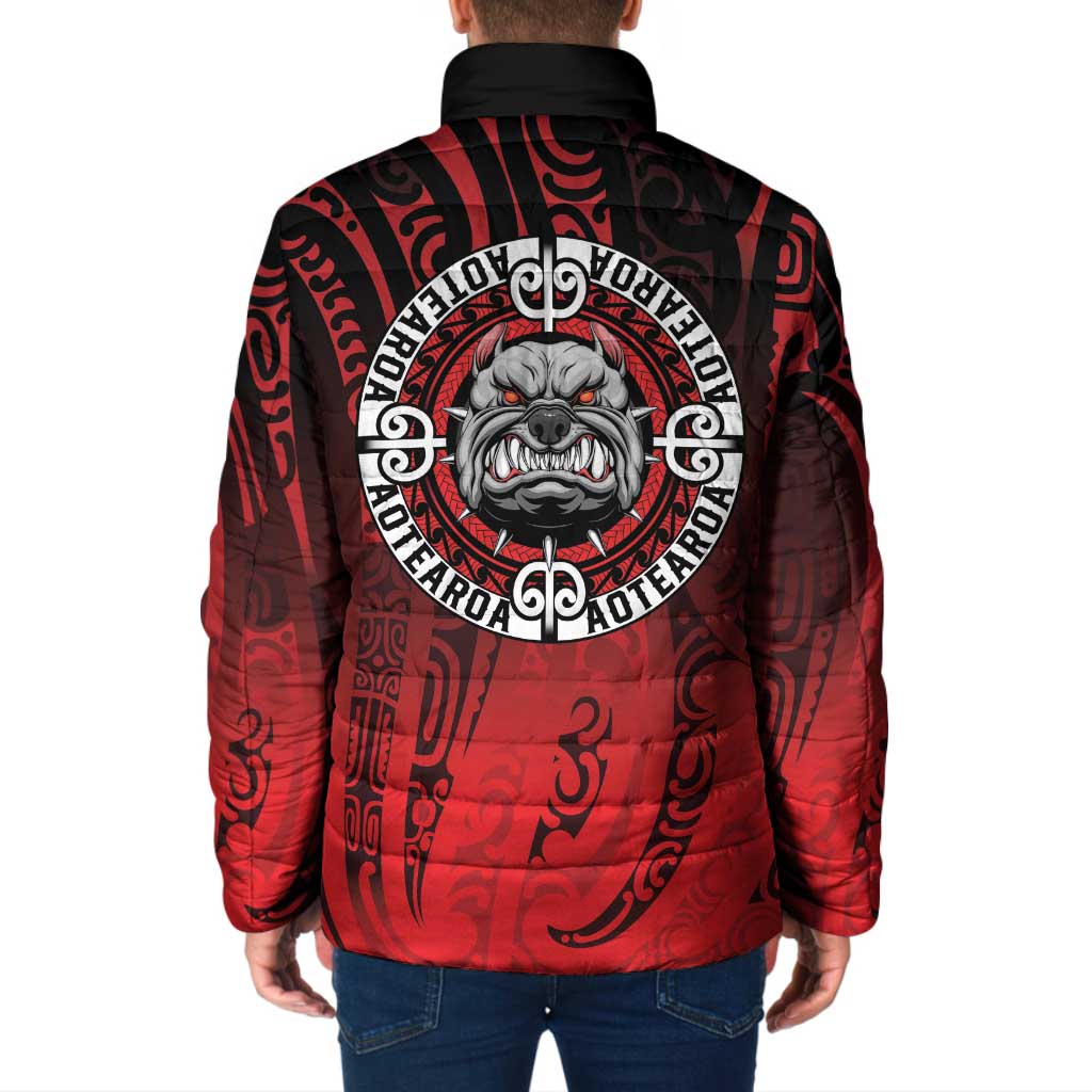 Aotearoa Bulldog Padded Jacket New Zealand Kowhaiwhai Tribal - Aussie Hoodie