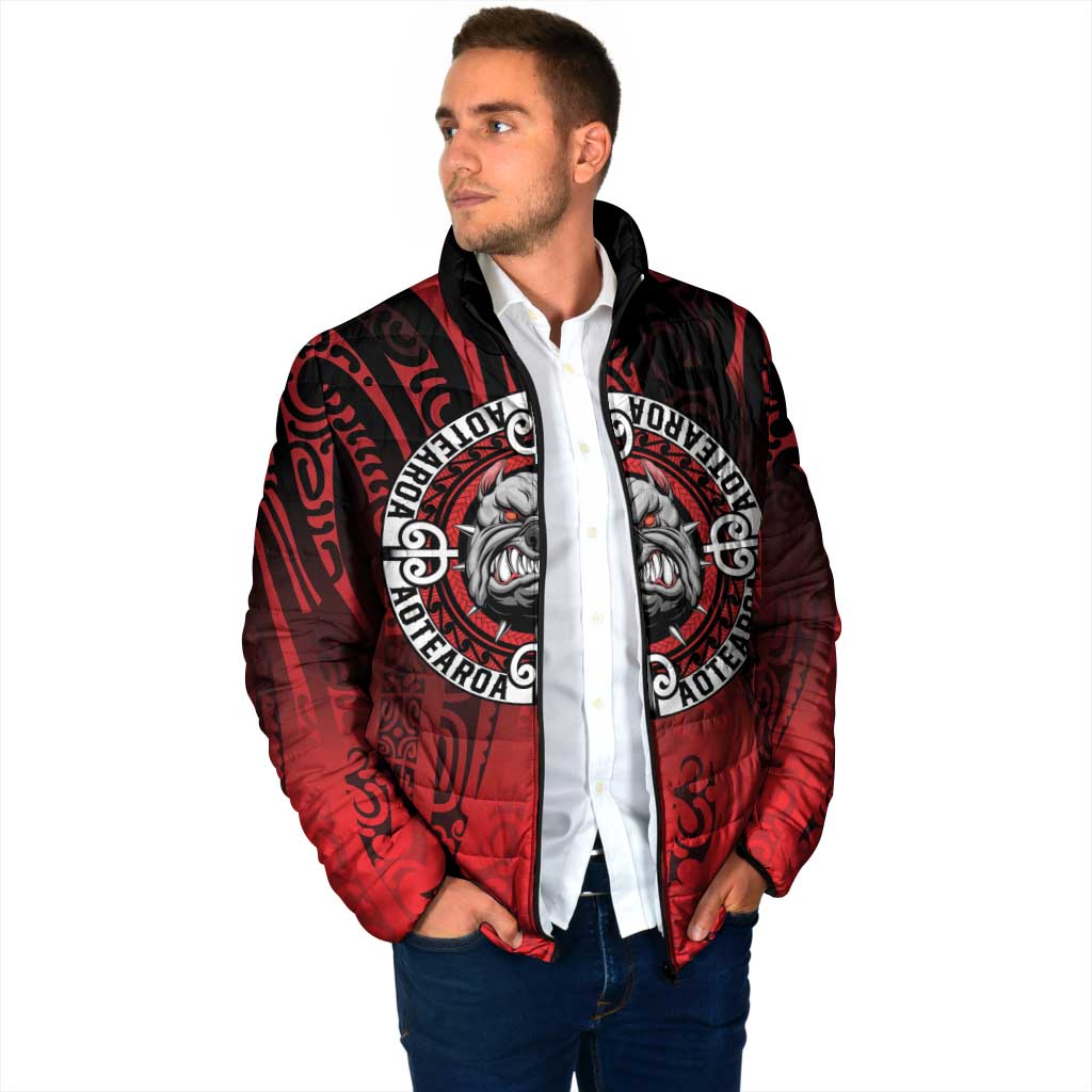 Aotearoa Bulldog Padded Jacket New Zealand Kowhaiwhai Tribal - Aussie Hoodie