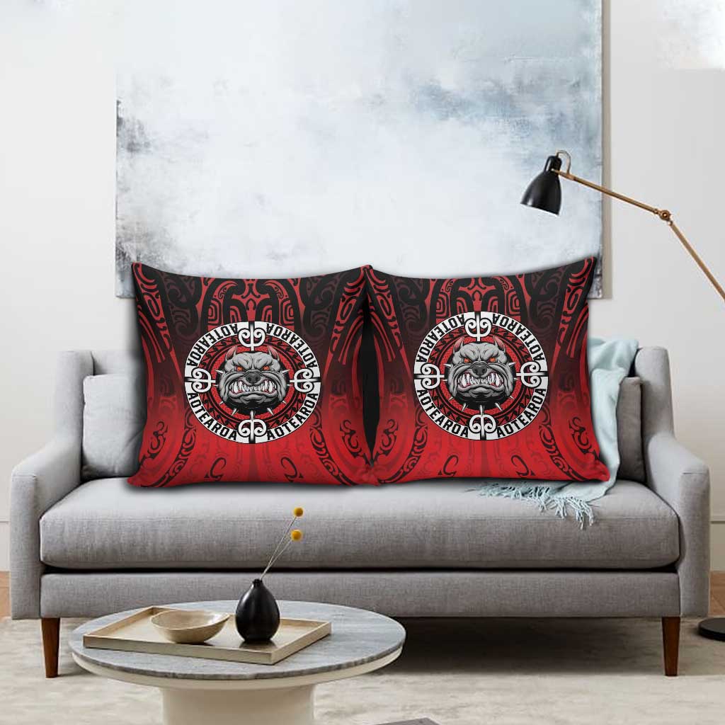 Aotearoa Bulldog Pillow Cover New Zealand Kowhaiwhai Tribal - Aussie Hoodie