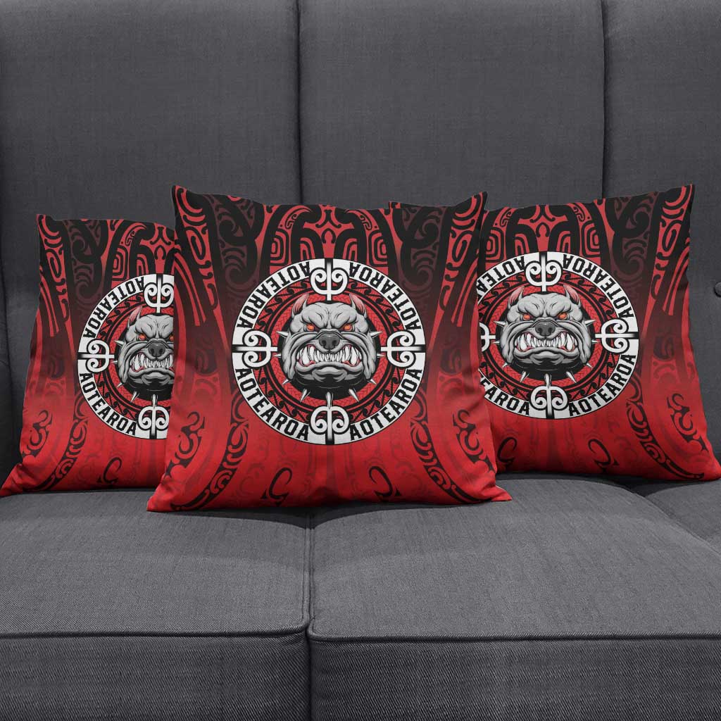 Aotearoa Bulldog Pillow Cover New Zealand Kowhaiwhai Tribal - Aussie Hoodie