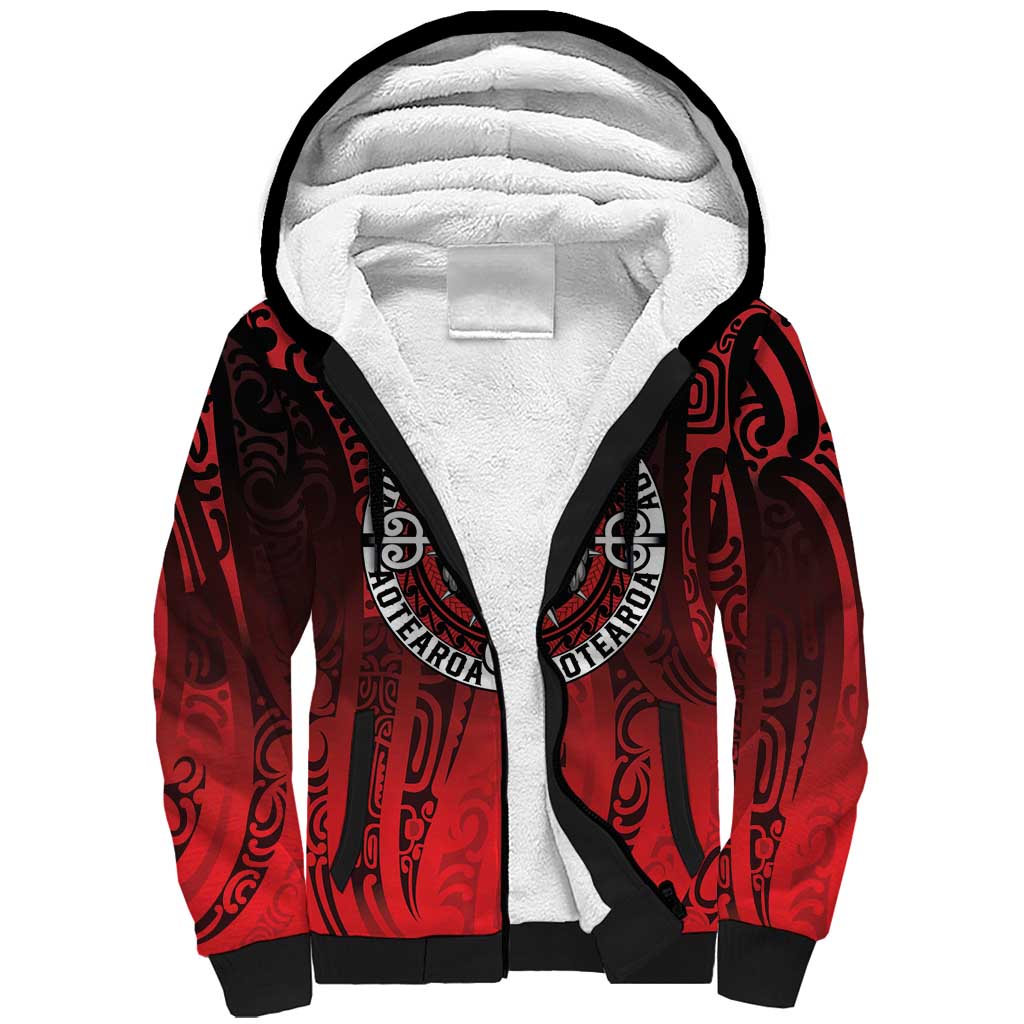 Aotearoa Bulldog Sherpa Hoodie New Zealand Kowhaiwhai Tribal