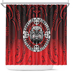 Aotearoa Bulldog Shower Curtain New Zealand Kowhaiwhai Tribal