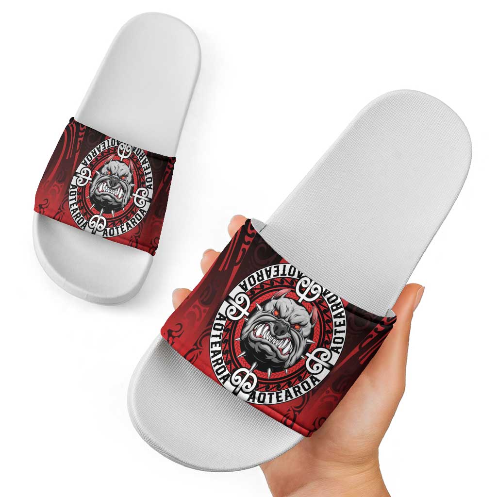 Aotearoa Bulldog Slide Sandals New Zealand Kowhaiwhai Tribal - Aussie Hoodie