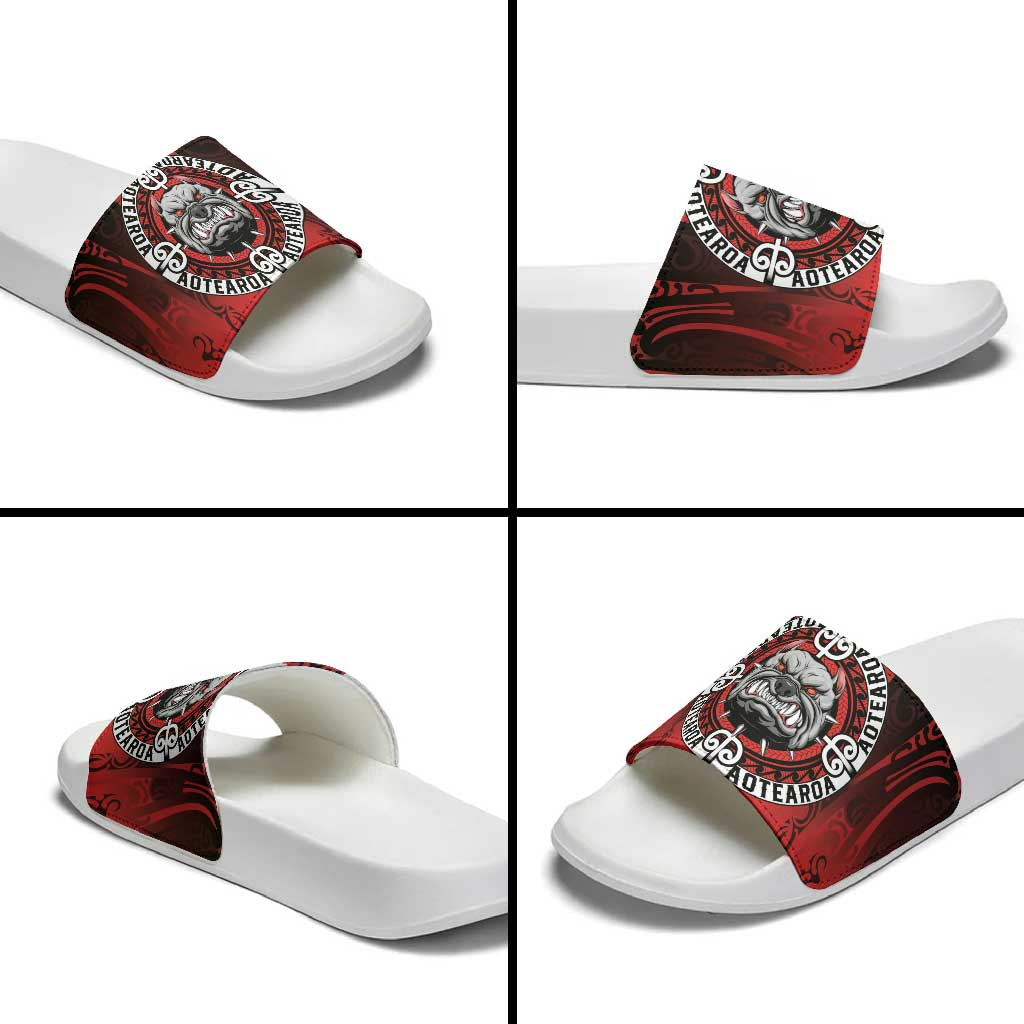 Aotearoa Bulldog Slide Sandals New Zealand Kowhaiwhai Tribal - Aussie Hoodie