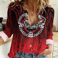 Aotearoa Bulldog Women Casual Shirt New Zealand Kowhaiwhai Tribal