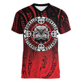 Aotearoa Bulldog Women V-Neck T-Shirt New Zealand Kowhaiwhai Tribal