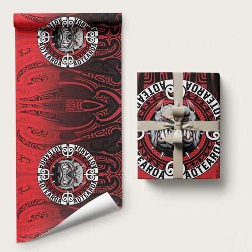 Aotearoa Bulldog Wrapping Paper New Zealand Kowhaiwhai Tribal - Aussie Hoodie