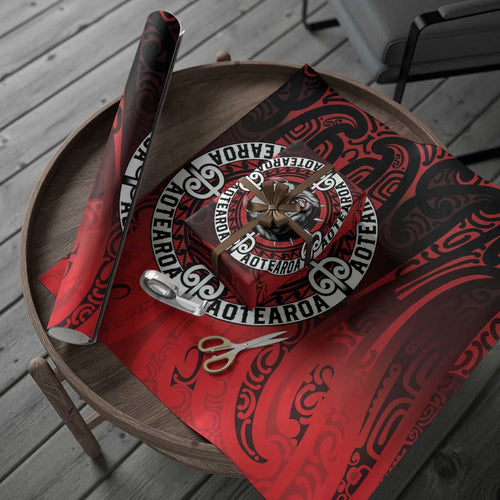 Aotearoa Bulldog Wrapping Paper New Zealand Kowhaiwhai Tribal - Aussie Hoodie